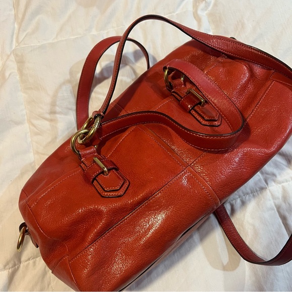 Coach LEATHER SATCHEL. Red . COLOR. - Picture 3 of 7